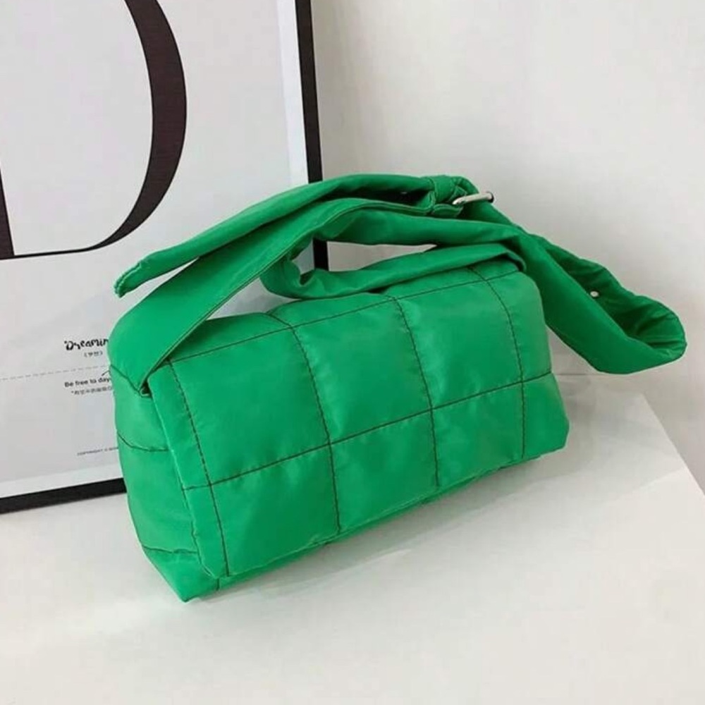 & Other Stories Green Quilted Shoulder Bag